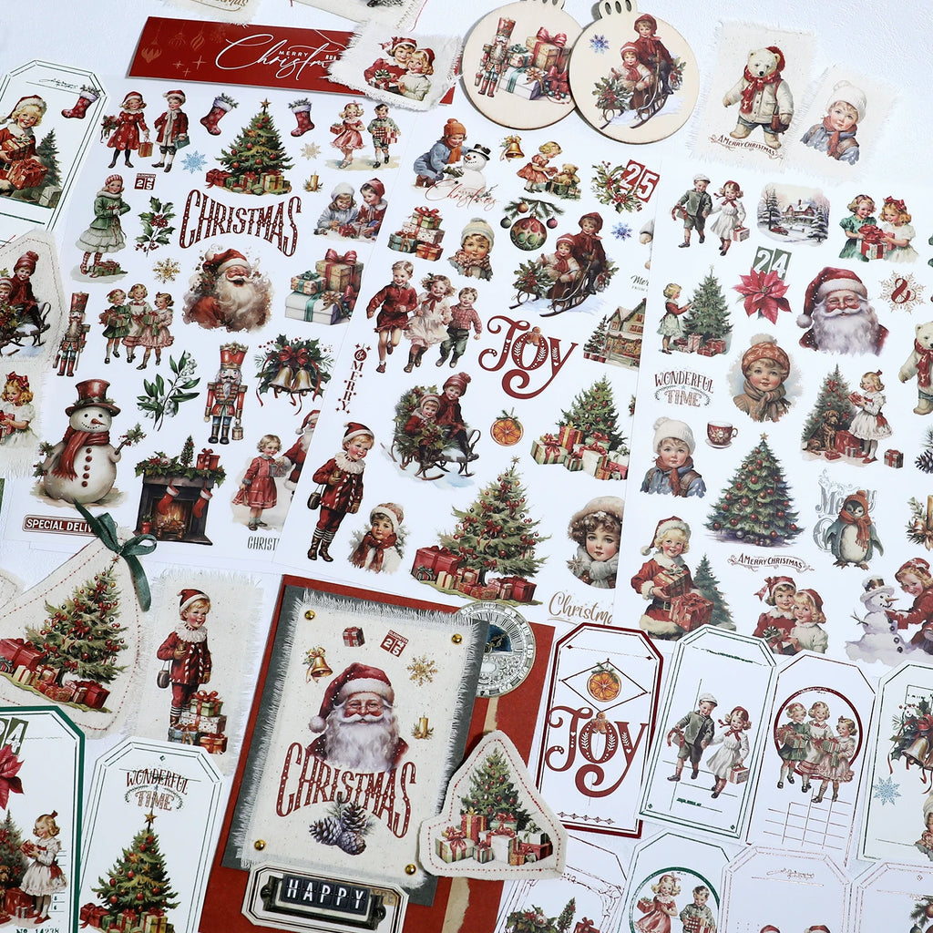 3 Sheets Rub on Stickers - Christmas Santa