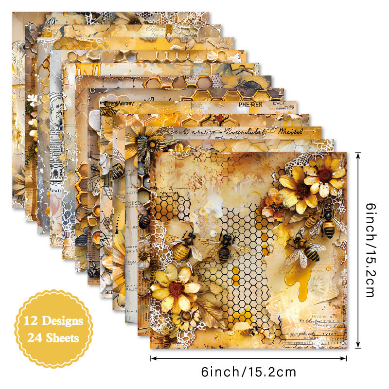 6 inch Honey FLower Scrapbook Paper Pad SKP503