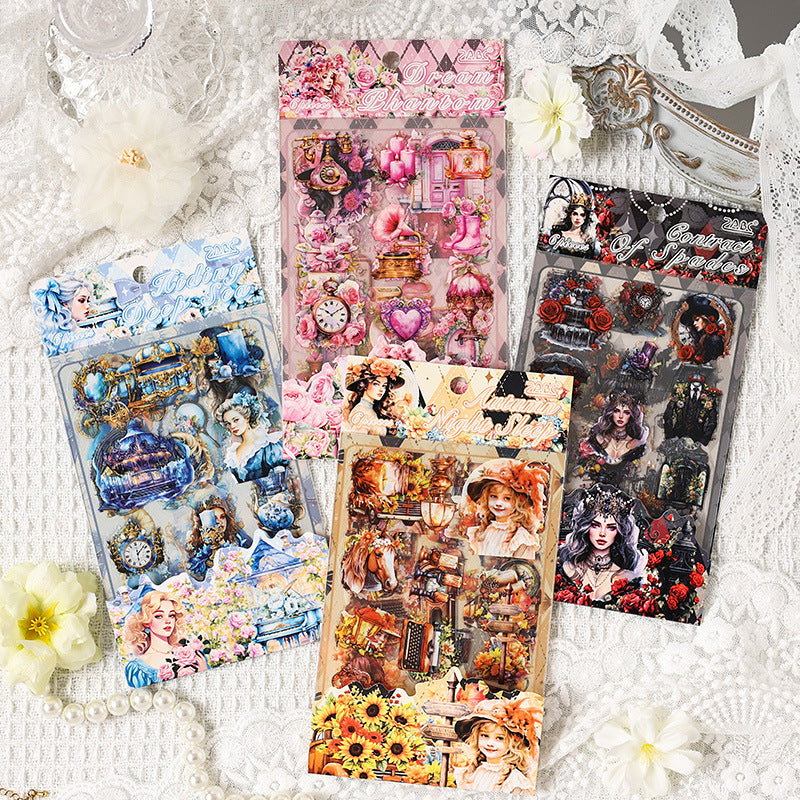 6 Sheets Gothic Fantasy PET Stickers AYQW