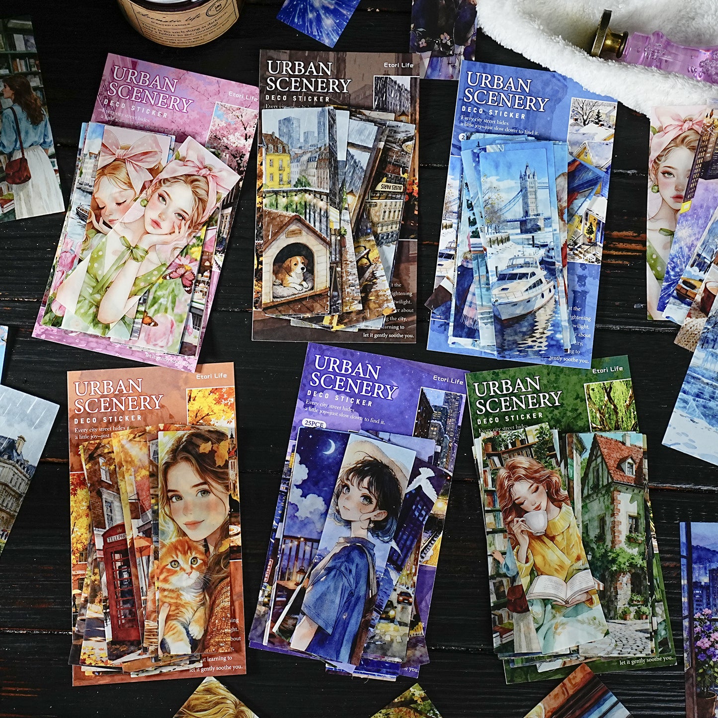 25 Pcs City Landscape PET Stickers CMFH