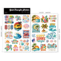 2 Sheets Waterproof Rub on Stickers - Summer Beach