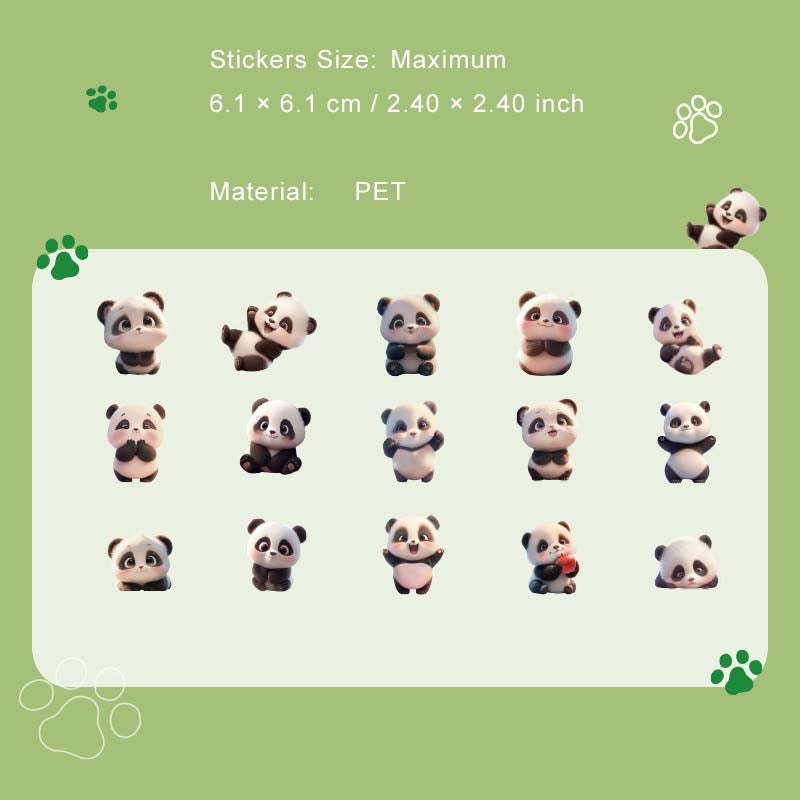 30 Pcs Cartoon Animal PET Stickers KAZY