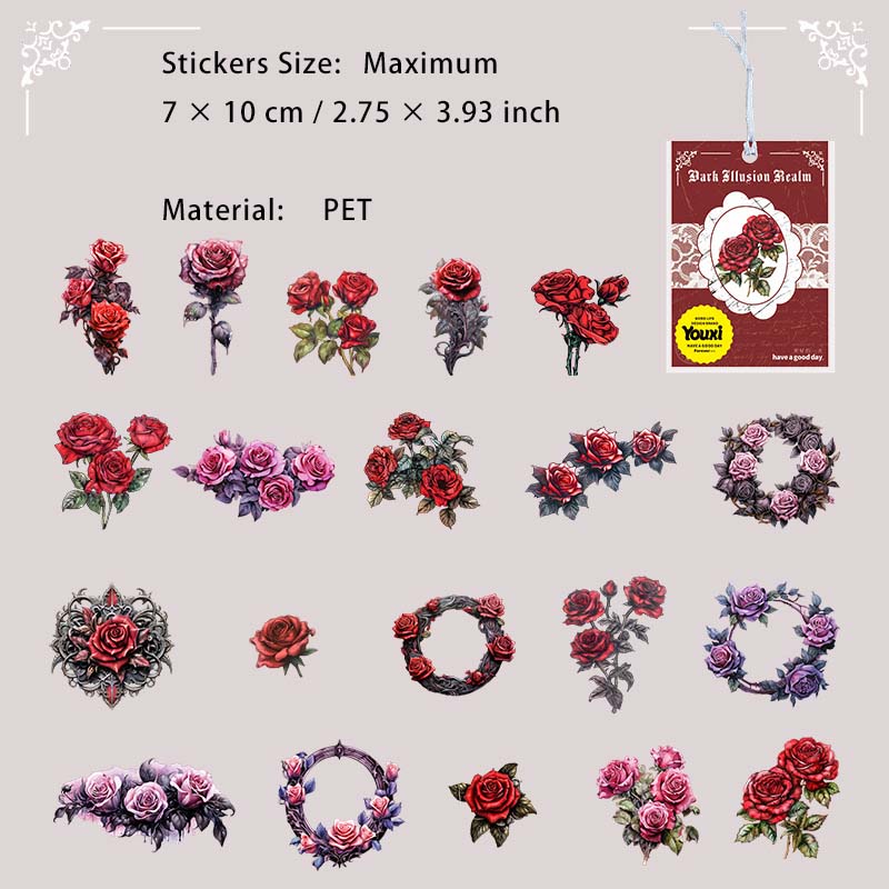 20 Pcs Gothic Theme Cardstock Stickers AHHJ