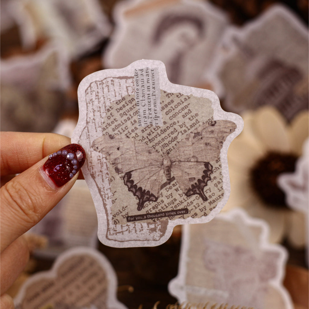 20 Pcs Vintage Newspaper Themed Washi Stickers JBXL