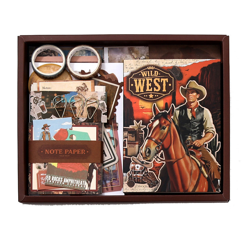 157 Pcs Western Cowboy Themed Junk Journal Gift Set XBNZ