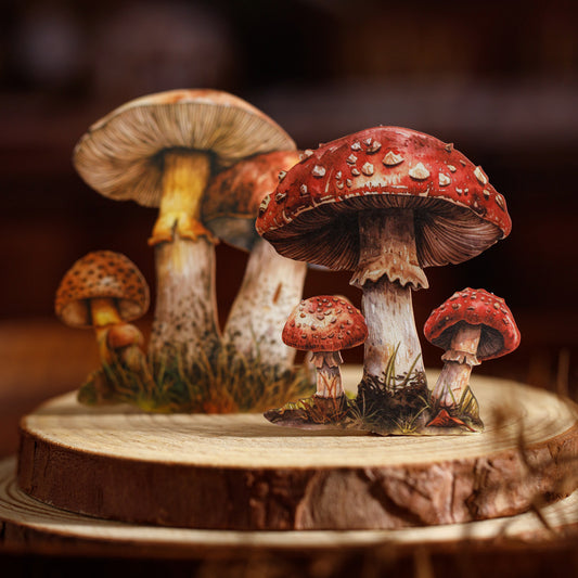 25 Pcs Mushroom Themed Stickers MGBBJ