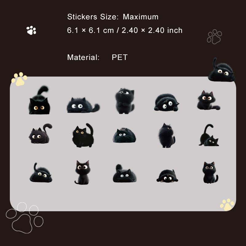 30 Pcs Cartoon Animal PET Stickers KAZY