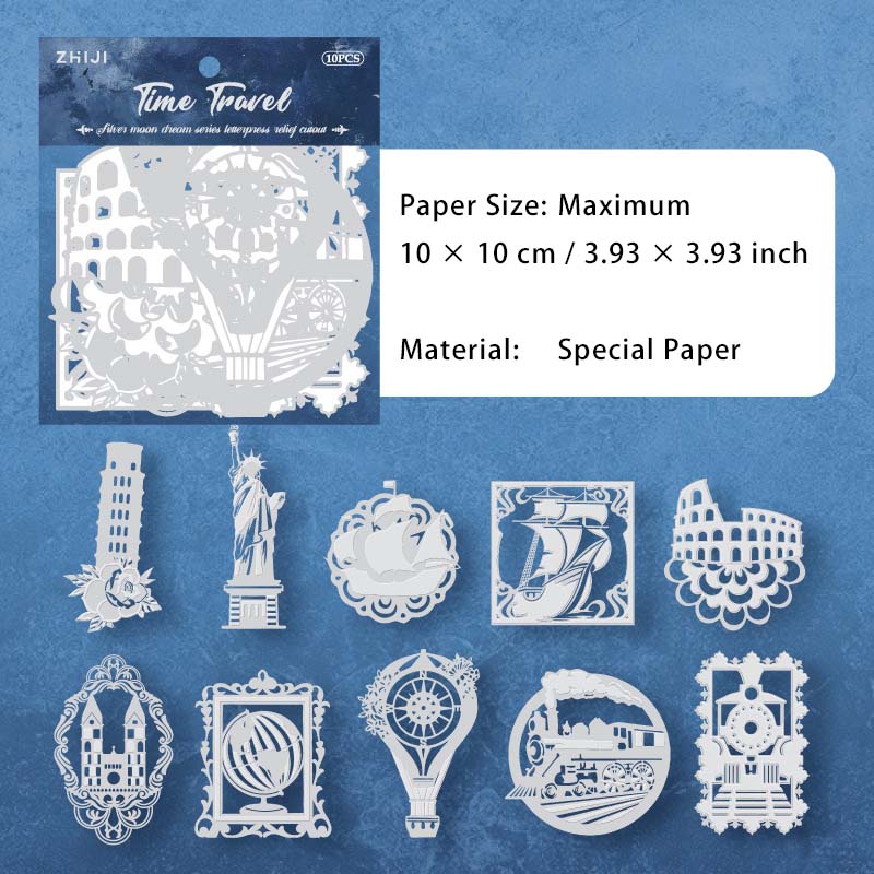10 Pcs Holographic Hollow Cutout Paper YYMJ