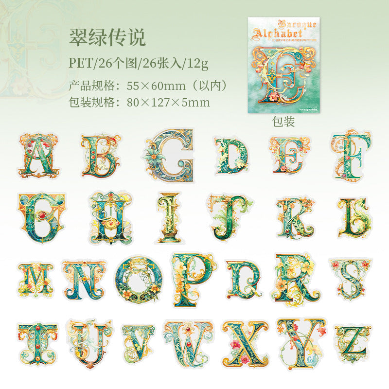 36 Pcs Letter PET Stickers ZMYS
