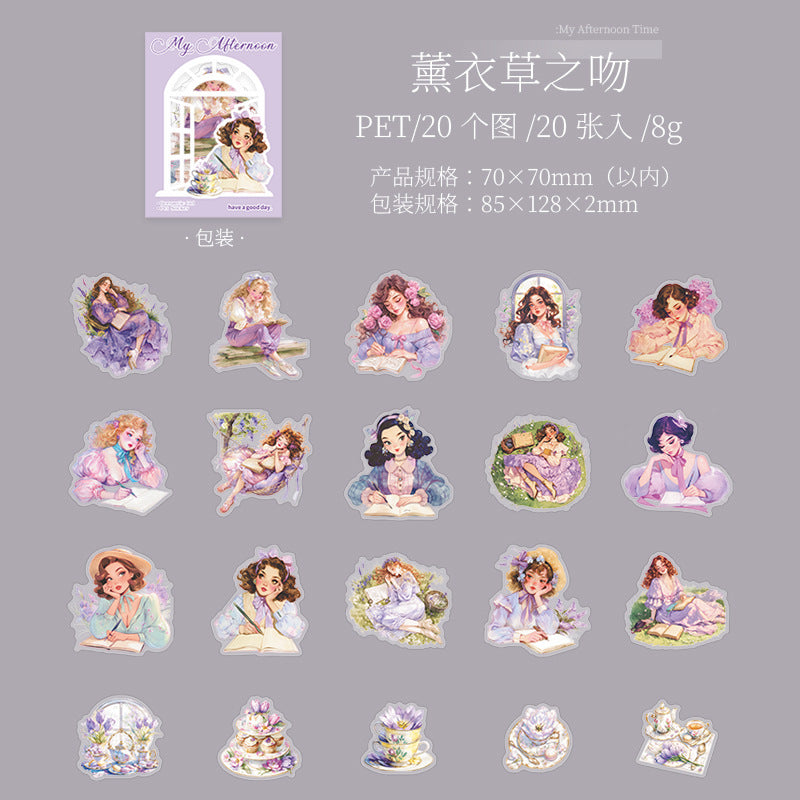 20 Pcs Girl PET Stickers WDWHSG