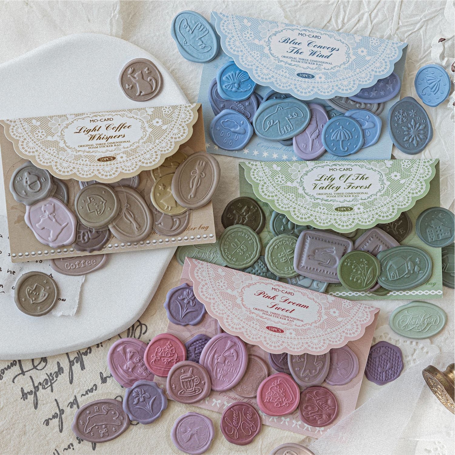 10 Pcs Wax Seal PET Stickers ZJYJ