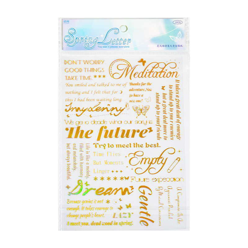 1 Sheet Glitter Words PET Stickers CRXJ