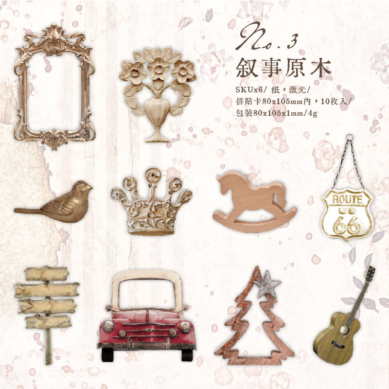 10 Pcs Baroque Style Cardstock Paper BLKCH