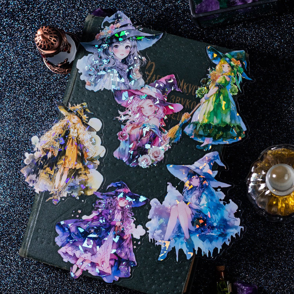 5 Pcs PET Witch Stickes SXNW