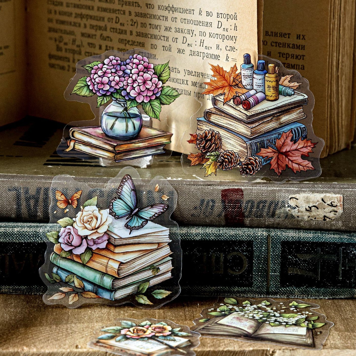 20 Pcs Floral Gadgets PET Stickers MAHY