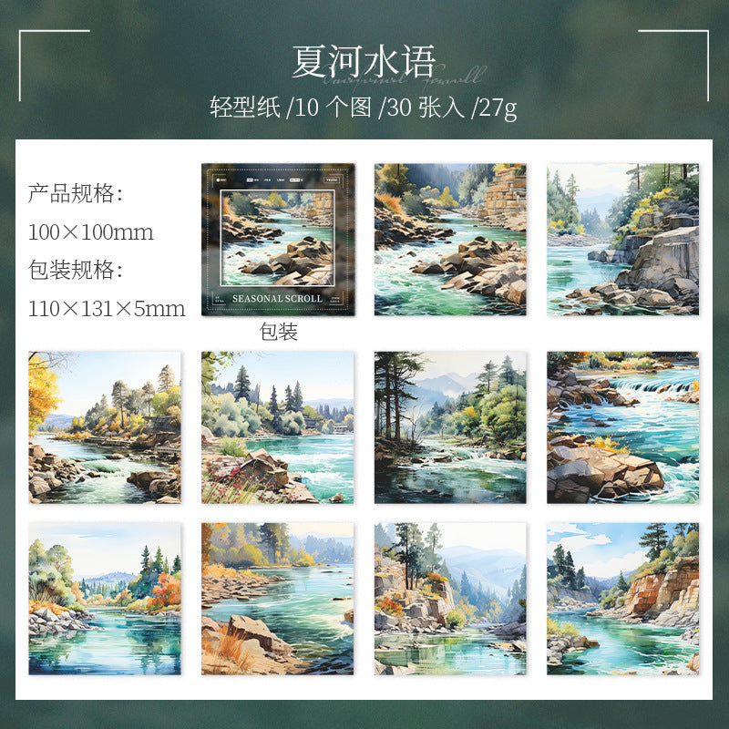 30 Pcs Nature Landscape Scrapbook Paper JJHJ