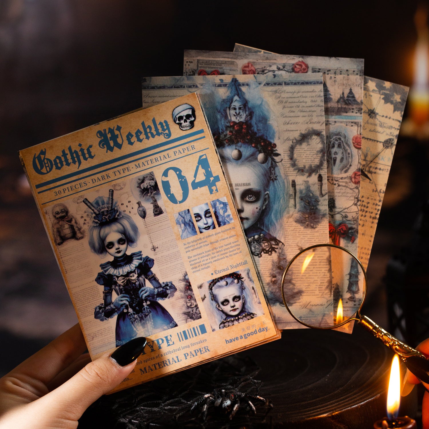 30 Pcs Gothic Vintage Newspaper Journal Paper GTZK
