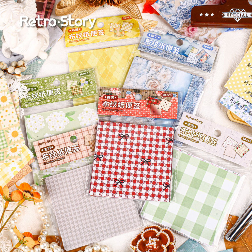 30 Pcs Floral Grid Basic Scrapbook Paper BWZX