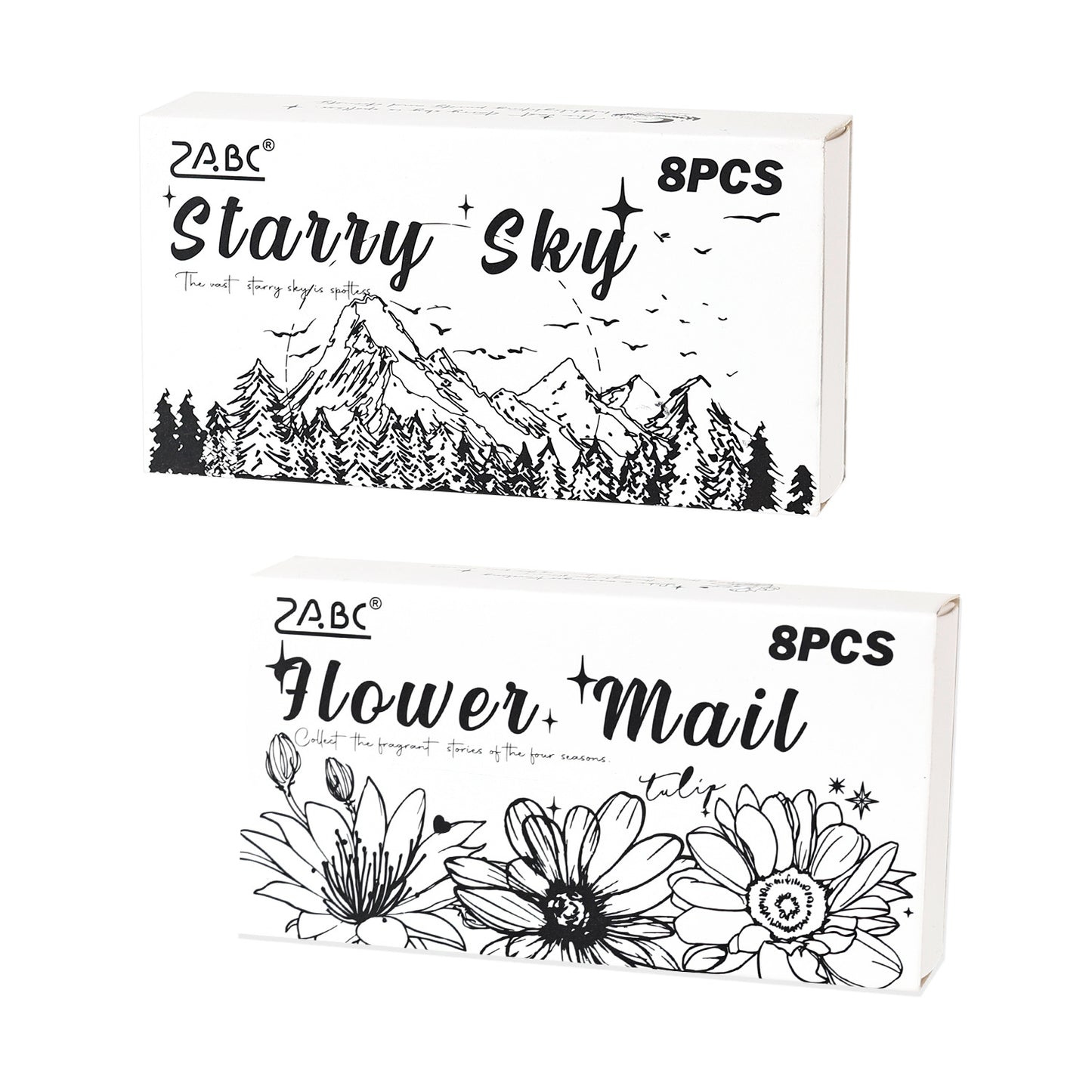 8 Pcs Flower Galaxy Wooden Stamps Kit XCXY