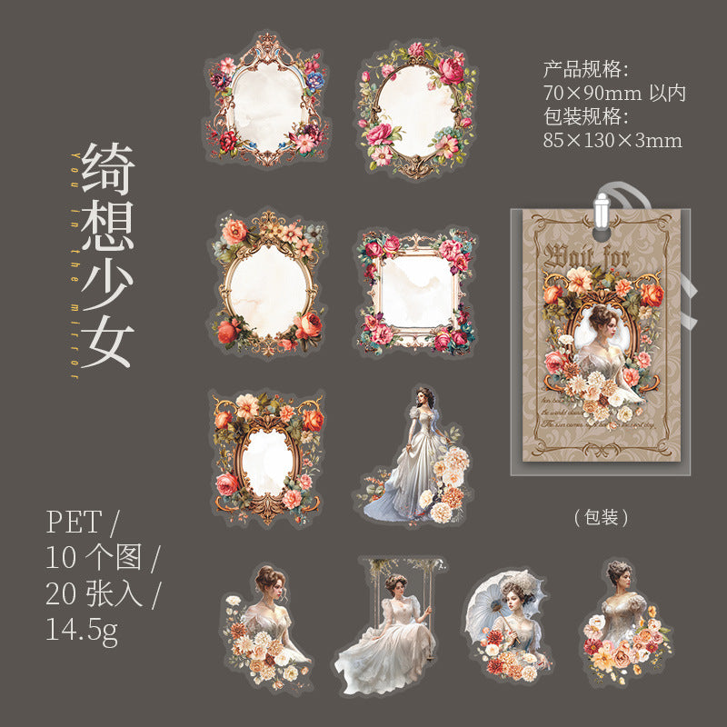 30 Pcs Mirror PET Stickers JZDN