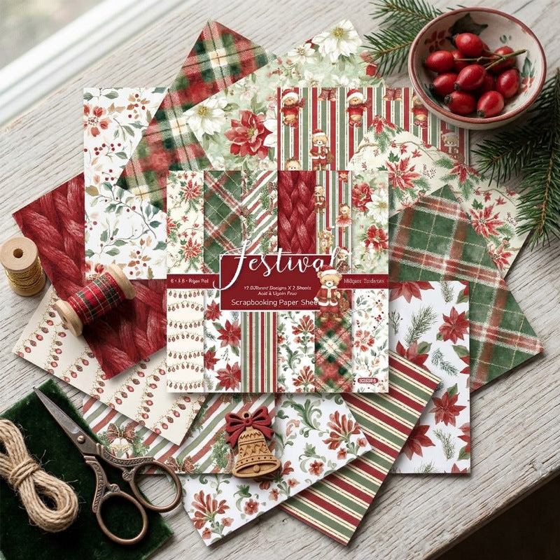 6 inch Christmas Scrapbook Paper Pad SKP538A