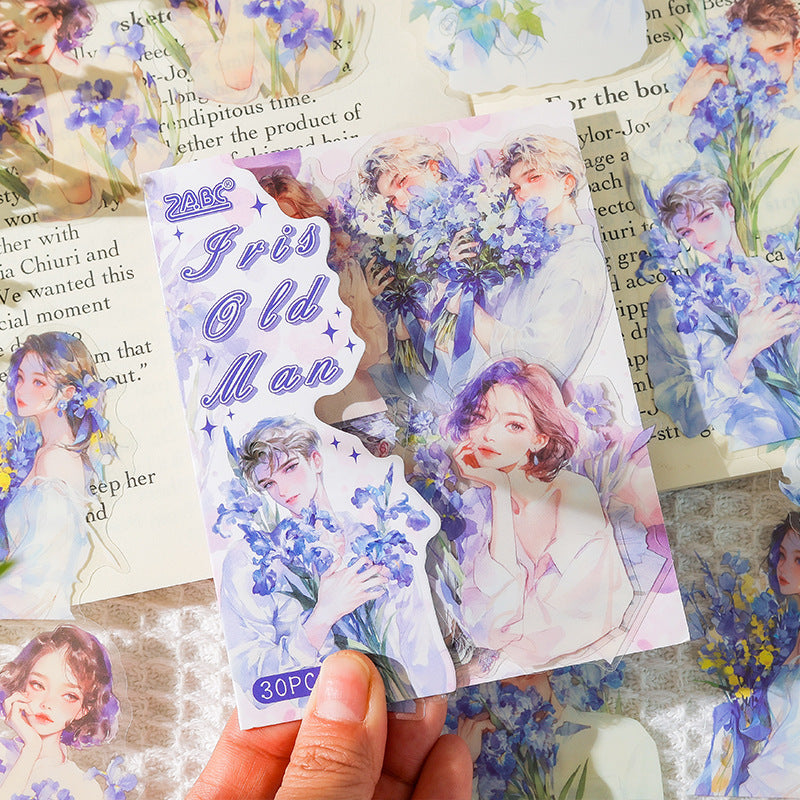 30 Pcs Flower Girl PET Stickers CYQG
