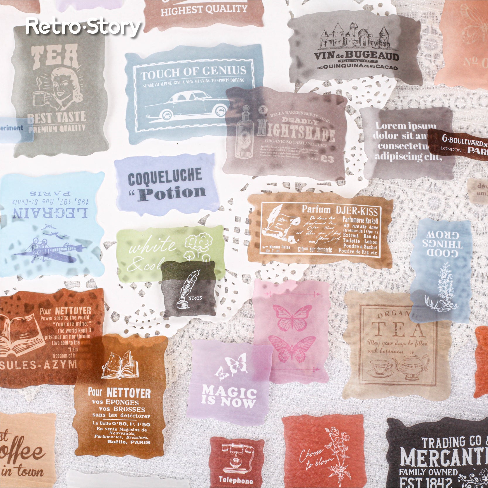 30 Pcs Vintage Journal Stickers QZXL