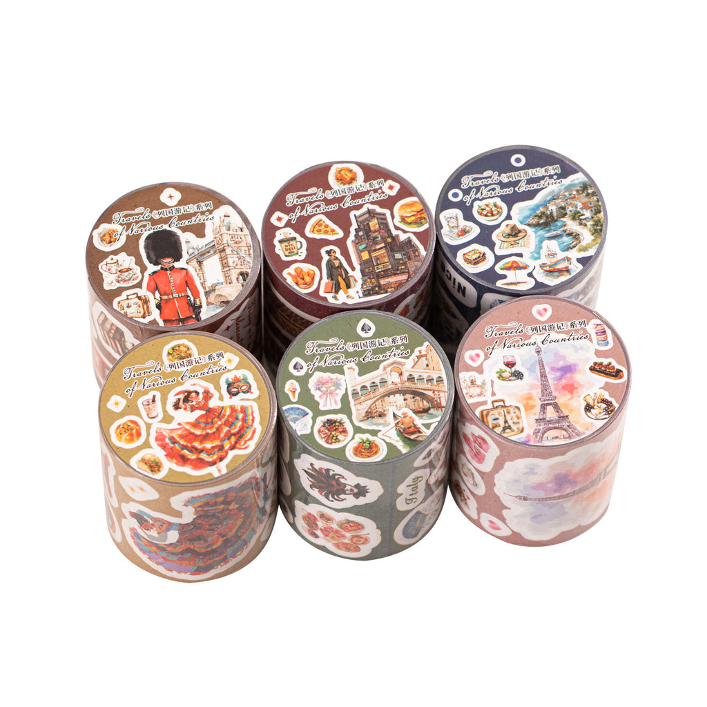 1 Roll Travel Themed Stickers Tape LGYJ