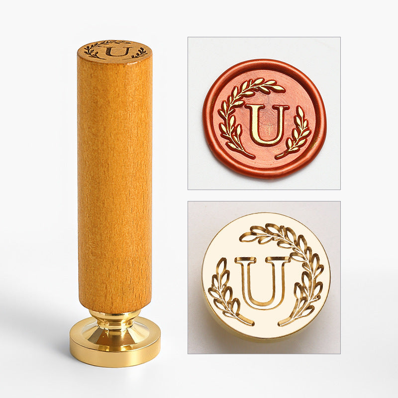 Vintage Alphabet: Wooden Handle Wax Seal Stamp Set