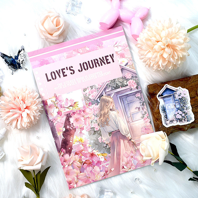 20 Sheets A5 Flower Stickers Book DHRW