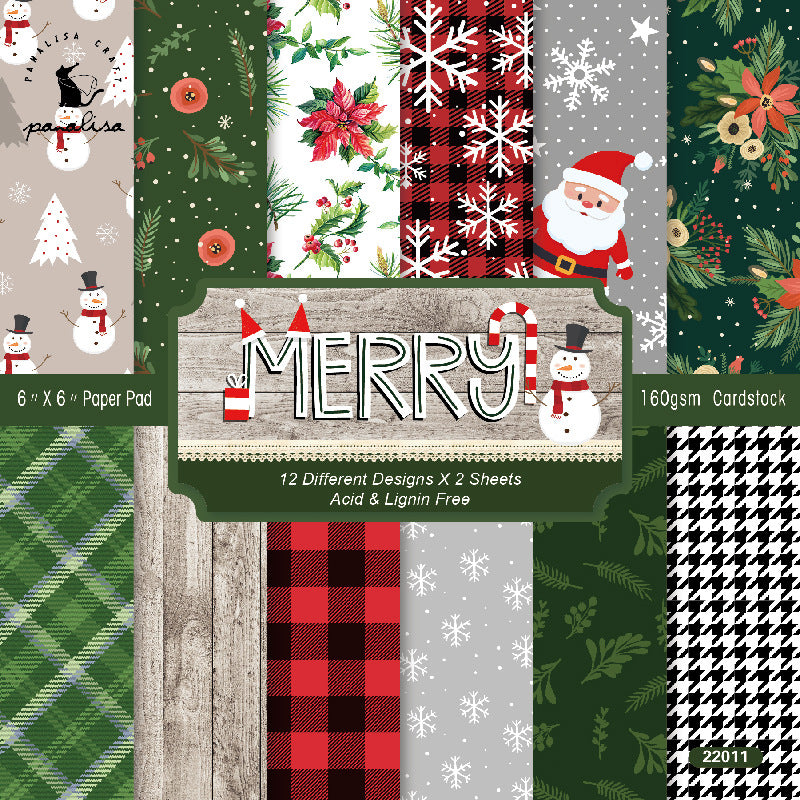 6 inch Christmas Scrapbook Paper Pad SKP011