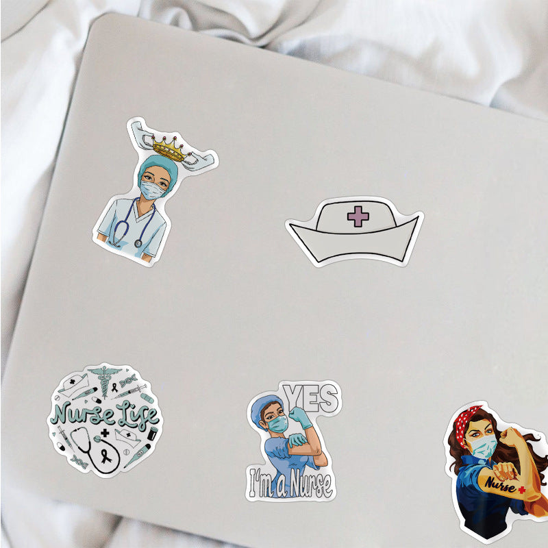 50 Pcs Vinyl Nurses Day Stickers HT043