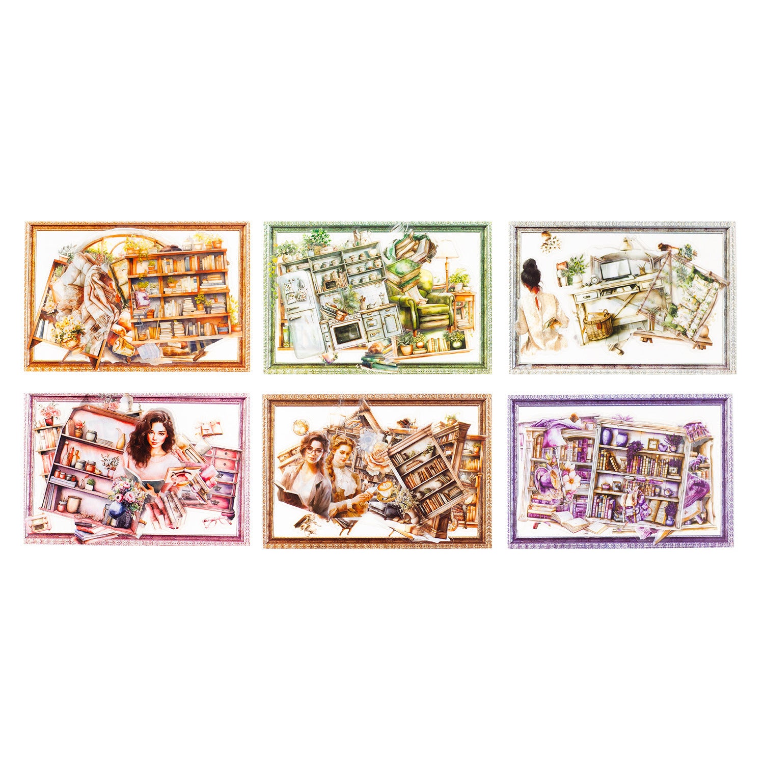 21 Pcs Reading Theme PET Stickers JJSJS