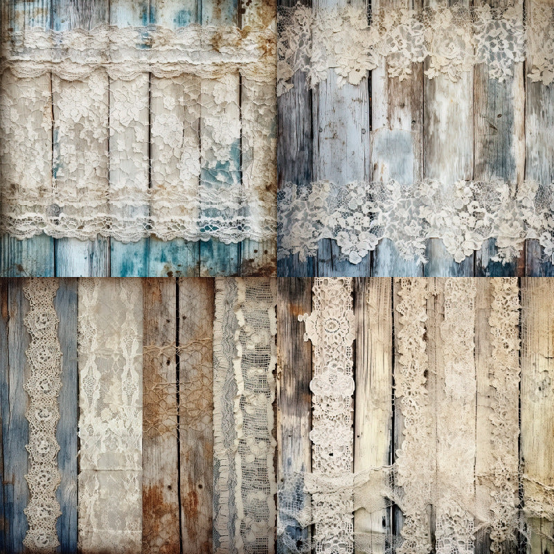 6 inch Vintage Lace Scrapbook Paper Pad SKP355