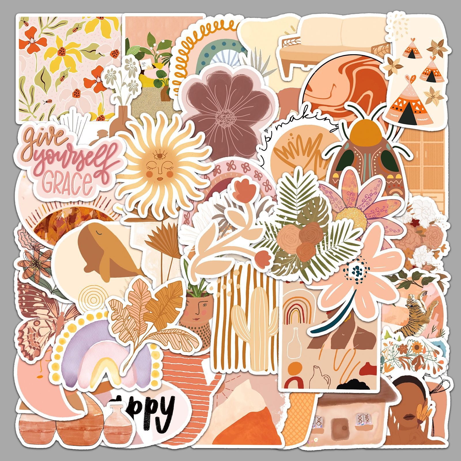 50PCS Boho Waterproof Vinyl Stickers BHO07