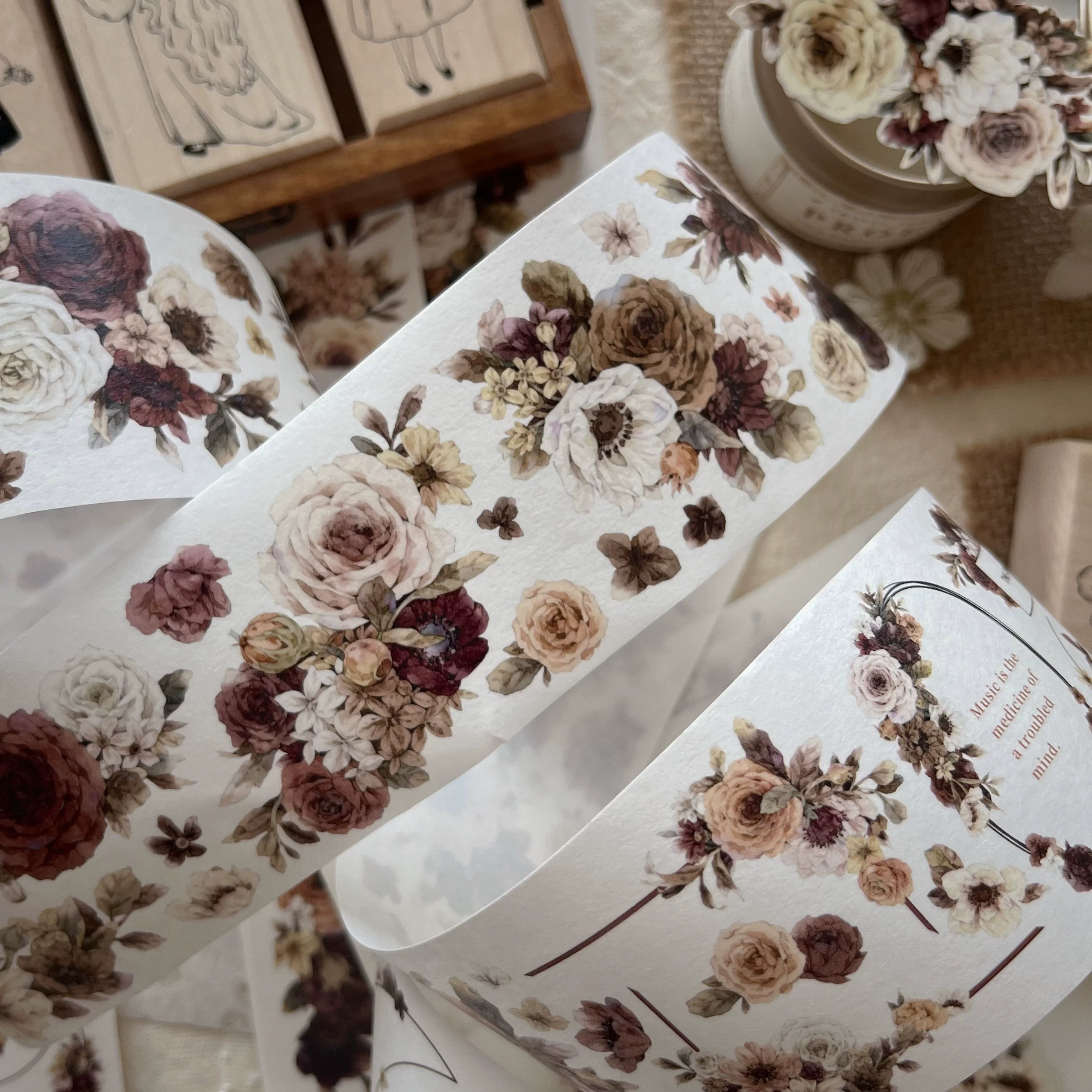 Floral Decorative Tape Rolls- Autumnal Elegance