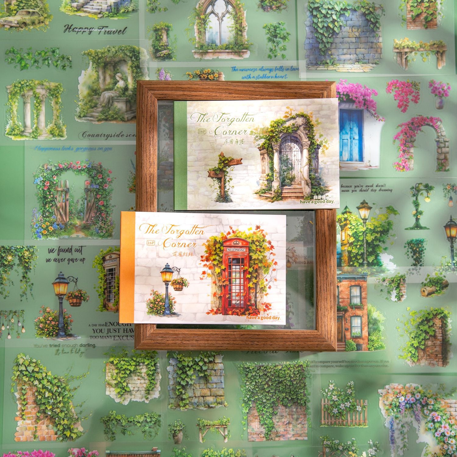 16 Sheets Garden Vine PET Stickers Book BYWDJL