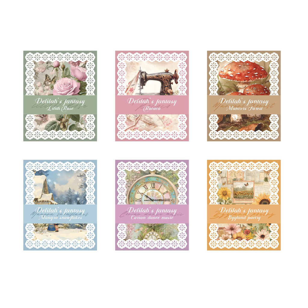 24 Sheets Floral Scrapbook Paper DLEHXJ