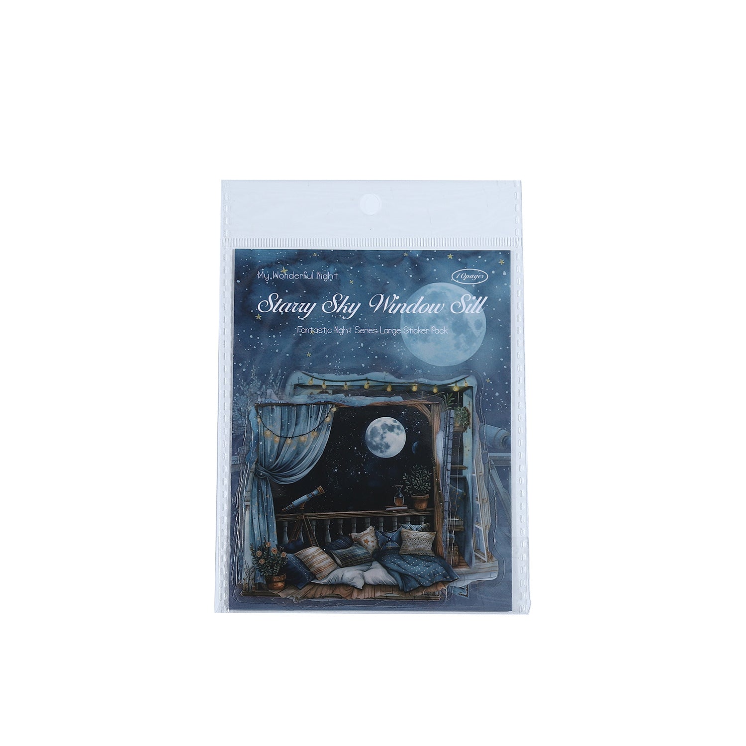 10 Pcs Night Landscape PET Stickers QMZY