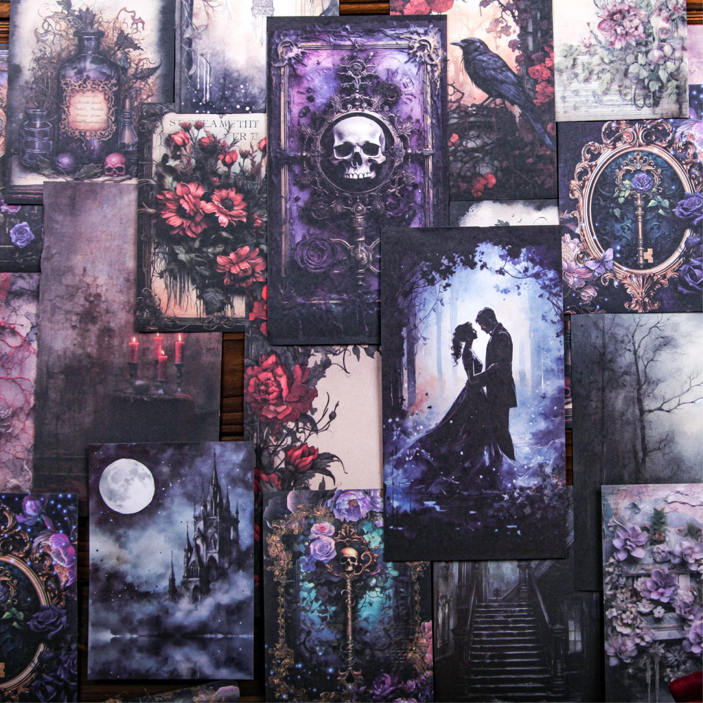 27 Pcs Gothic Theme Junk Journal Suppleis Kit GTXL