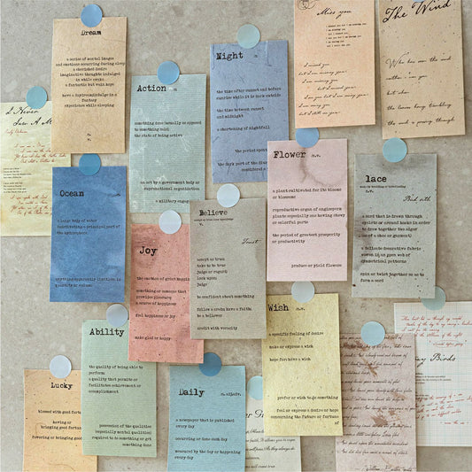 50 Pcs Vintage Dictionery Journal Paper YWTSG