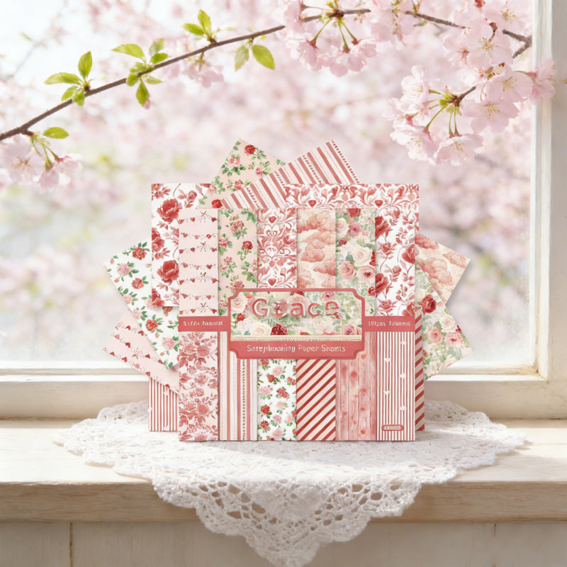 6 inch Pink Grace Scrapbook Paper Pad SKP008