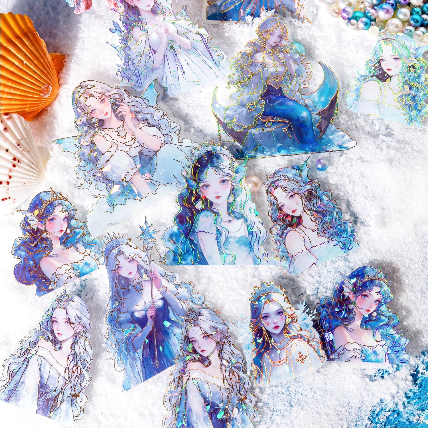 10 Pcs Fantasy Girl PET Stickers WJJL