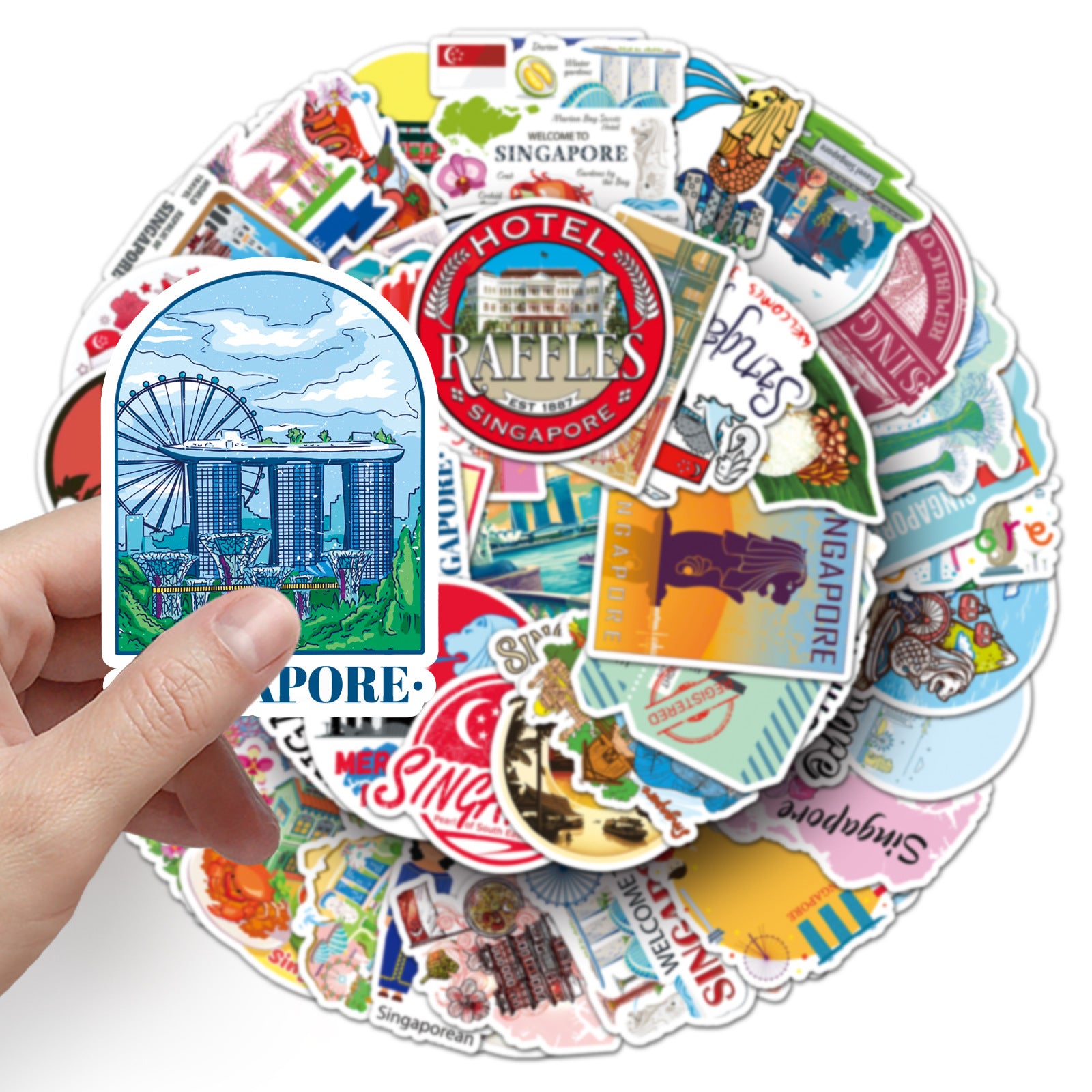 50Pcs Singapore Travel Vinyl Stickers TRV13