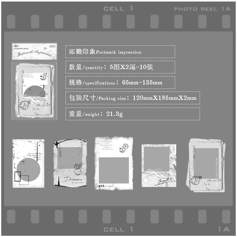 10 Pcs PET Frame Stickers HJBWG