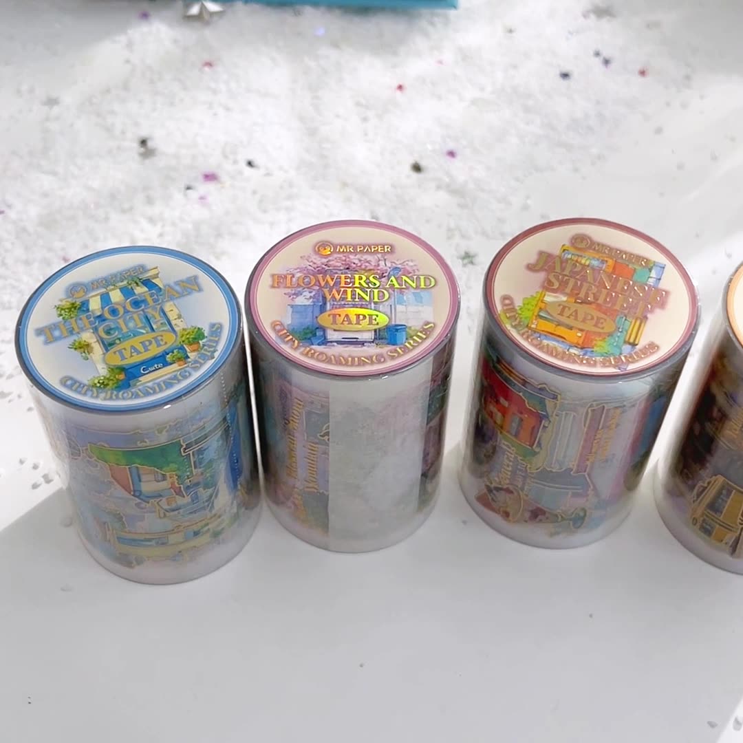 1 Roll Gold Foil Travel Theme PET Stickers Tape CSMYJ