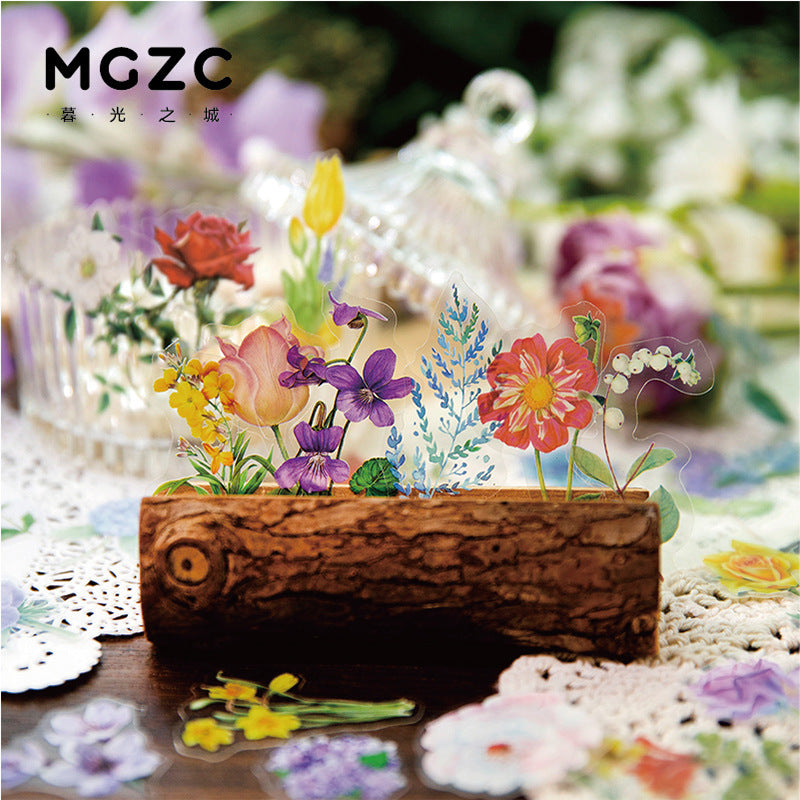 100 Pcs Seasonal Flower PET Stickers HKYQ