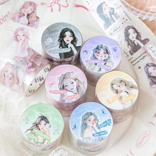 1 Roll Cute Girl PET Tape SZSN