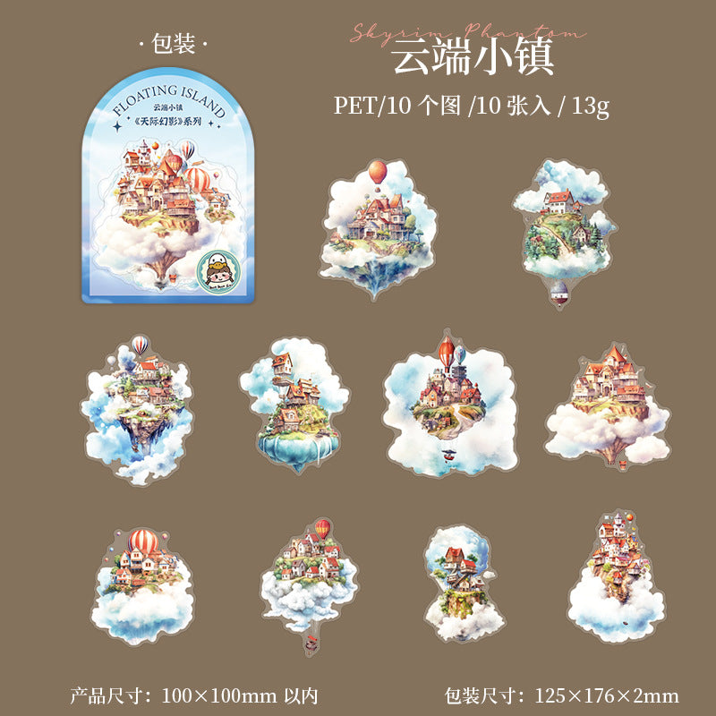 10 Pcs Fantasy Island PET Stickers TJHY