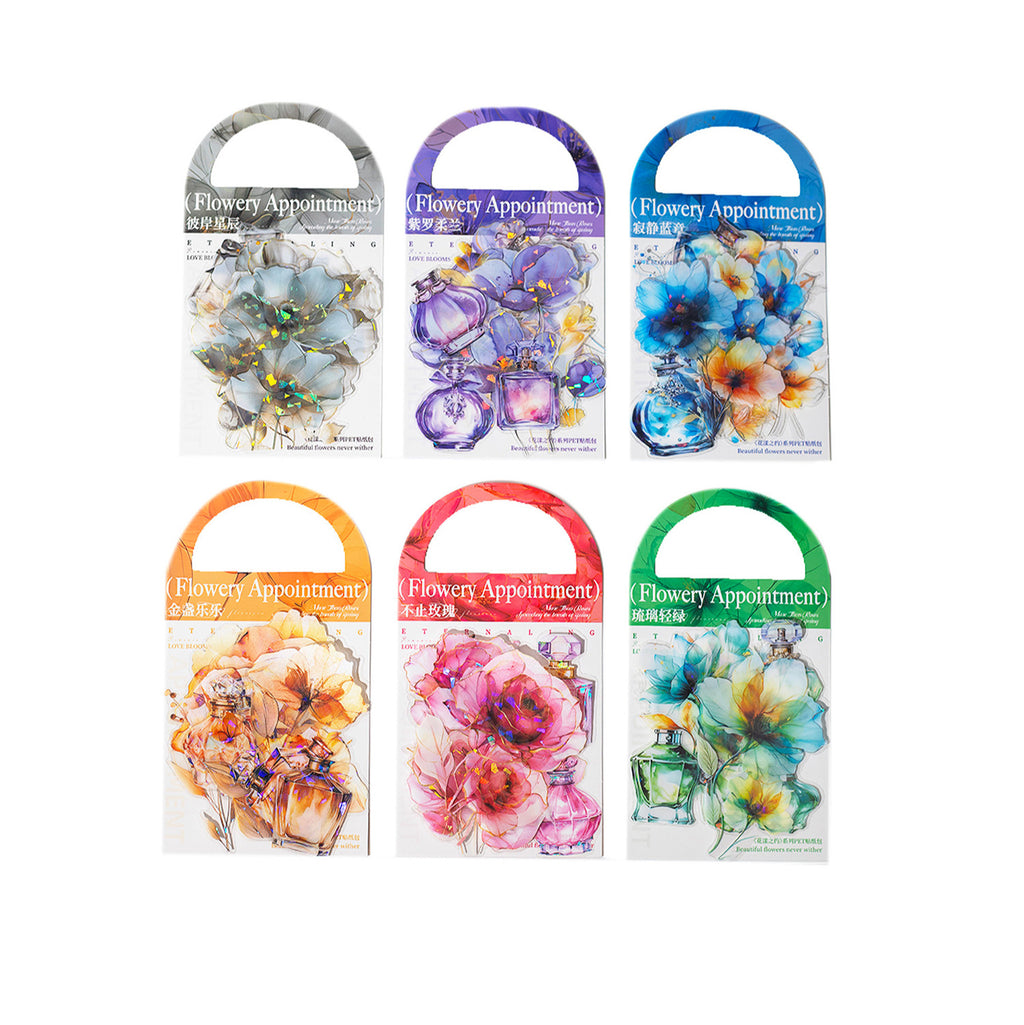 10 Pcs Bottle and Flower Stickers HYZY